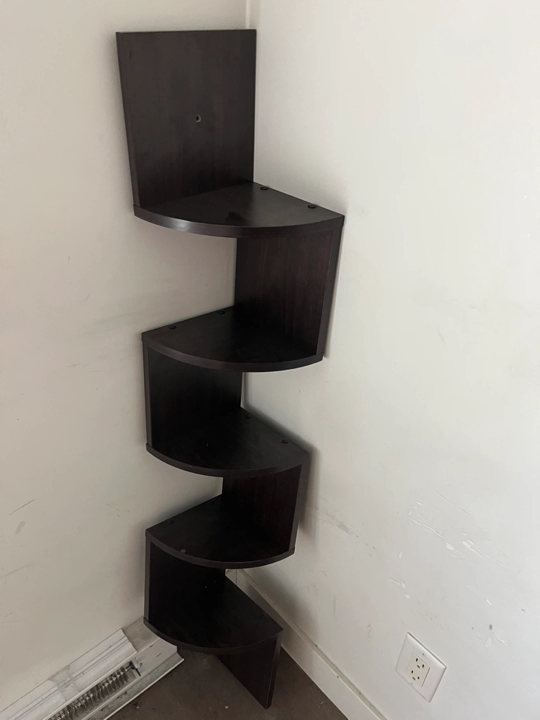 Dark Brown Corner Shelf Unit - photo 2