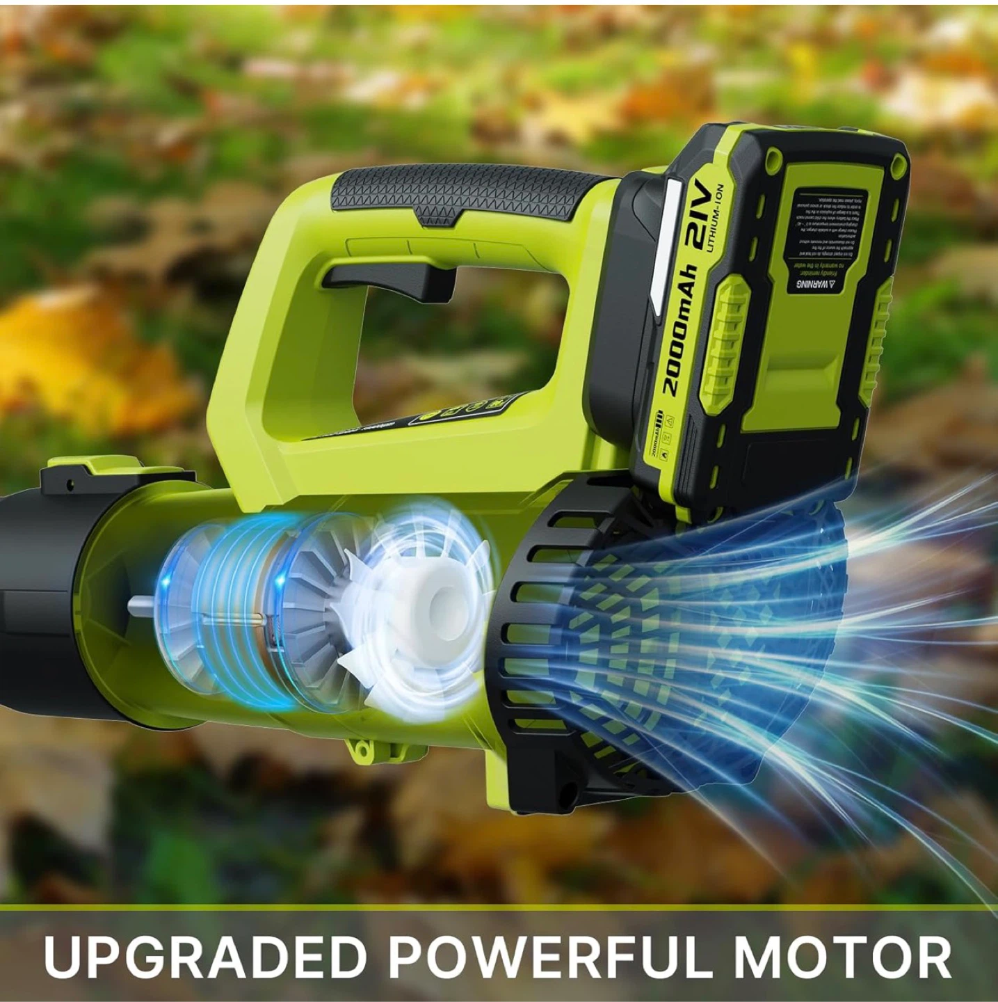 Cordless Leaf Blower with 2x 21V 2000mAh Batteries - photo 3
