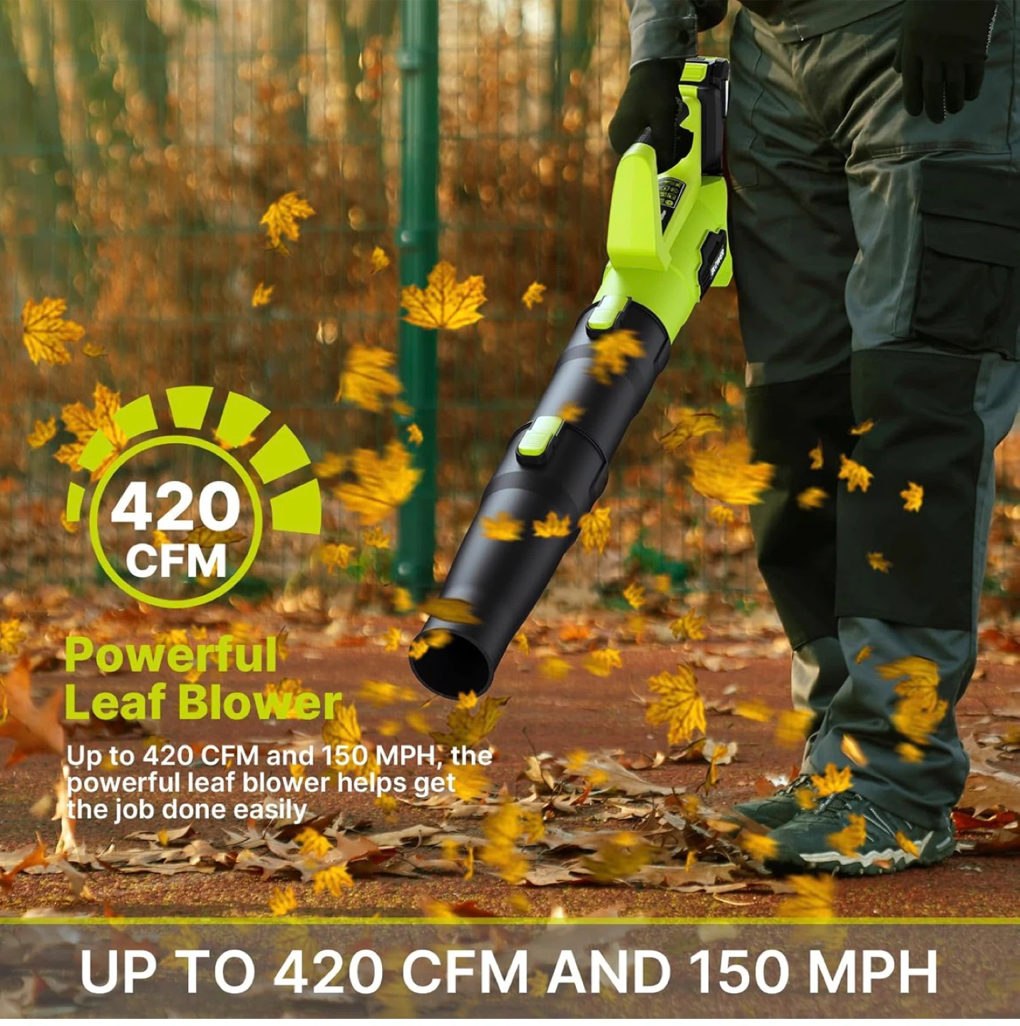 Cordless Leaf Blower with 2x 21V 2000mAh Batteries - photo 4