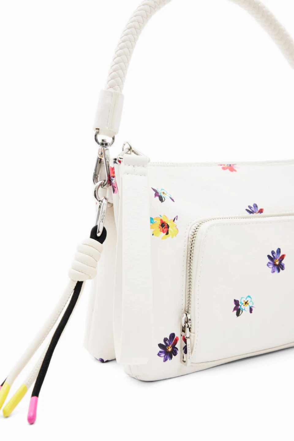 Original Desigual White Mini Floral Crossbody Bag - photo 4