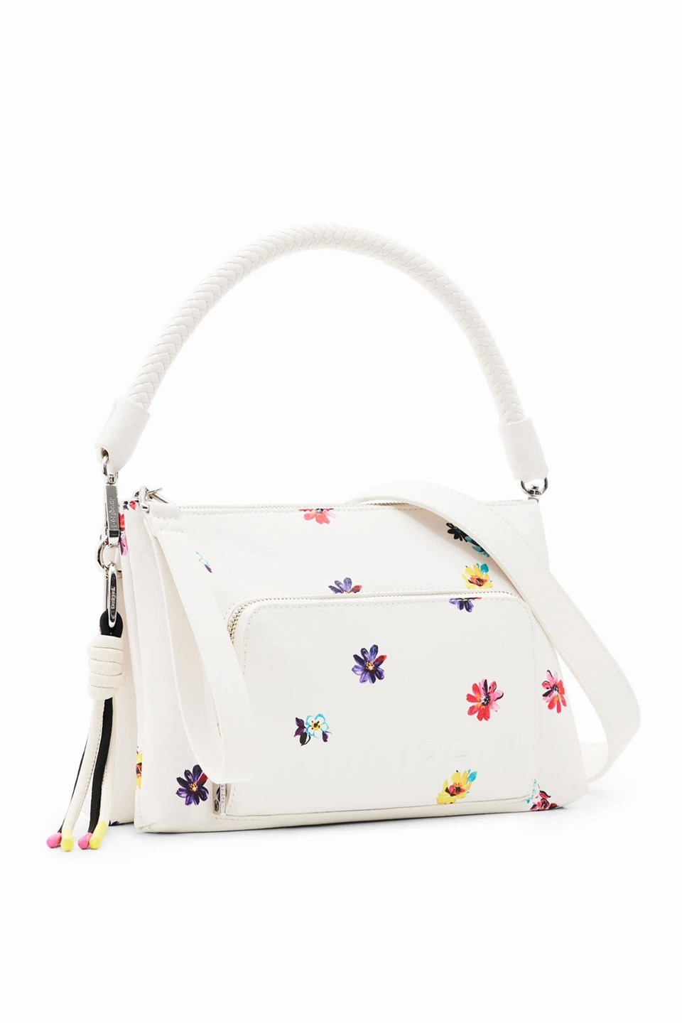 Original Desigual White Mini Floral Crossbody Bag - photo 3