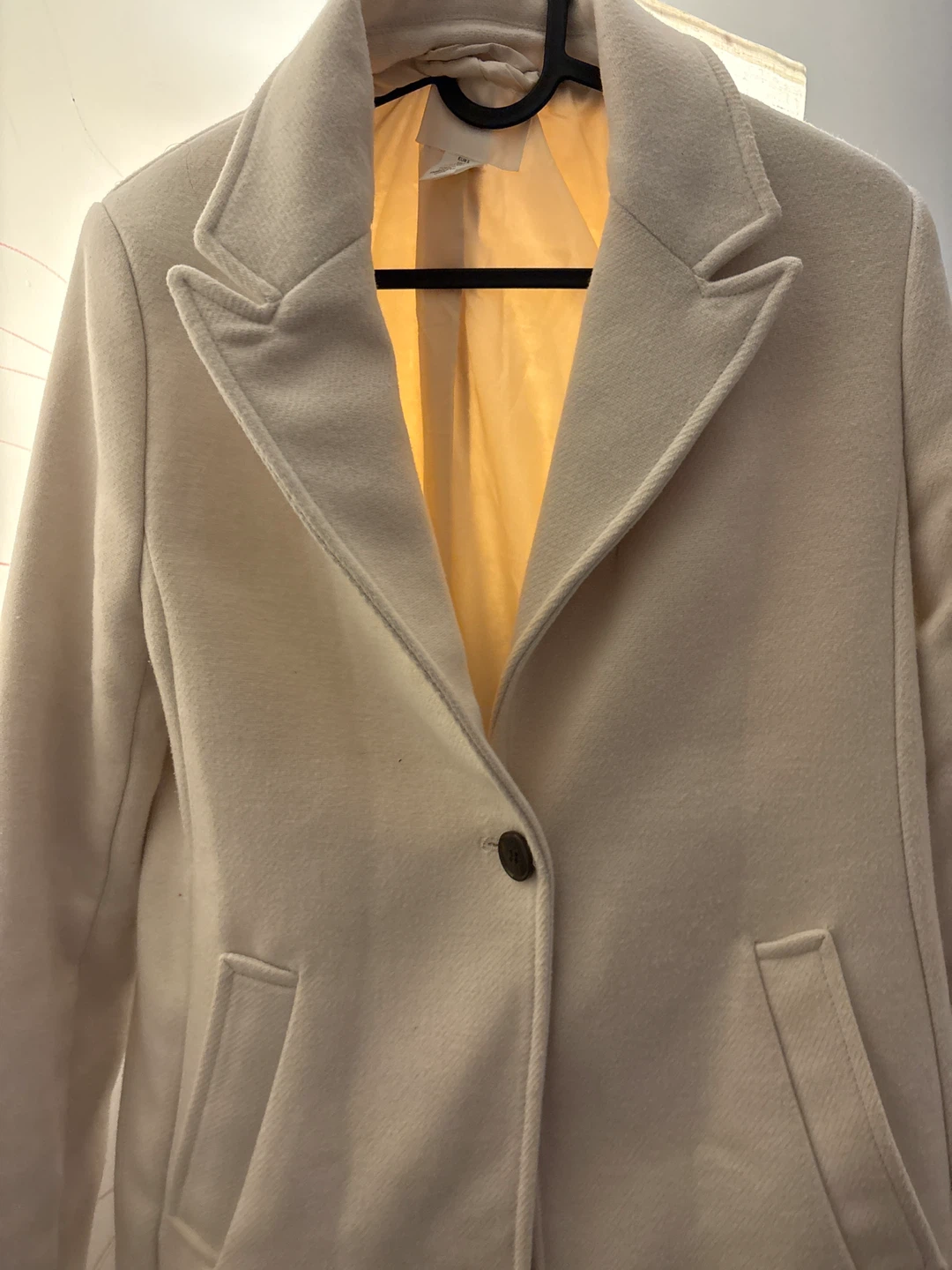 Cream coloured wool blend coat - photo 3