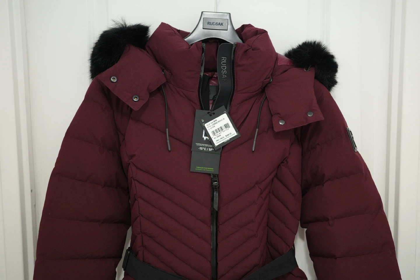 Rudsak Burgundy Down Puffer Jacket with Fur Trim - photo 2