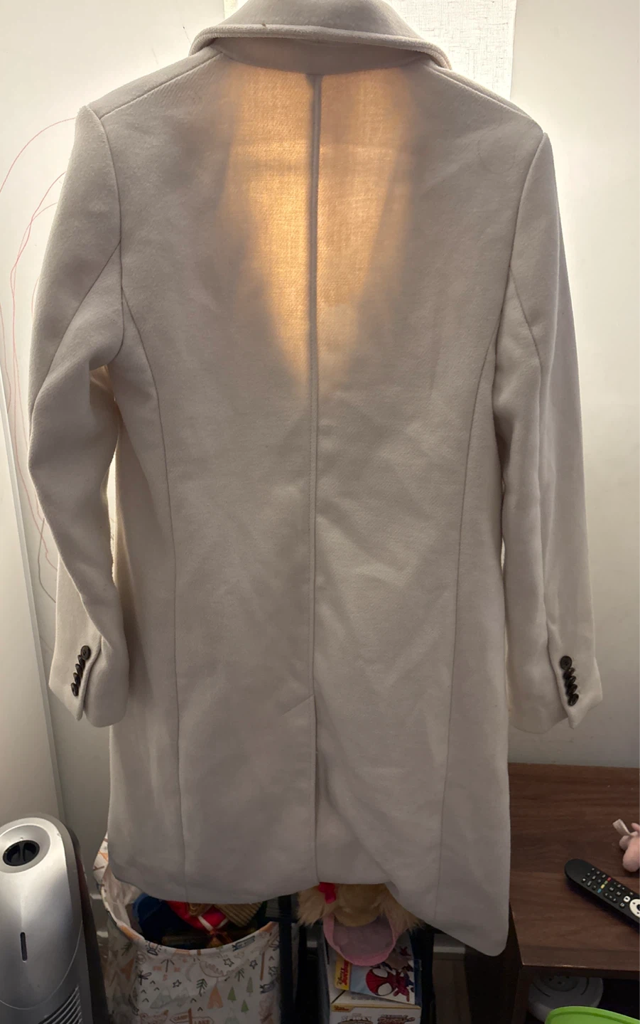 Cream coloured wool blend coat - photo 5