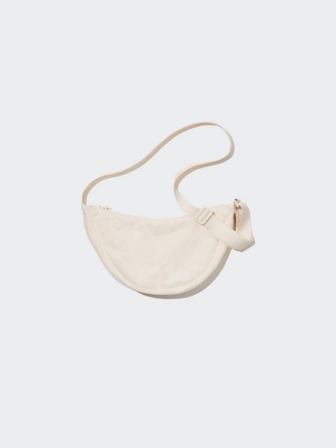 Uniqlo Cream Corduroy Crescent Shoulder Bag with Flower Patch - photo 4