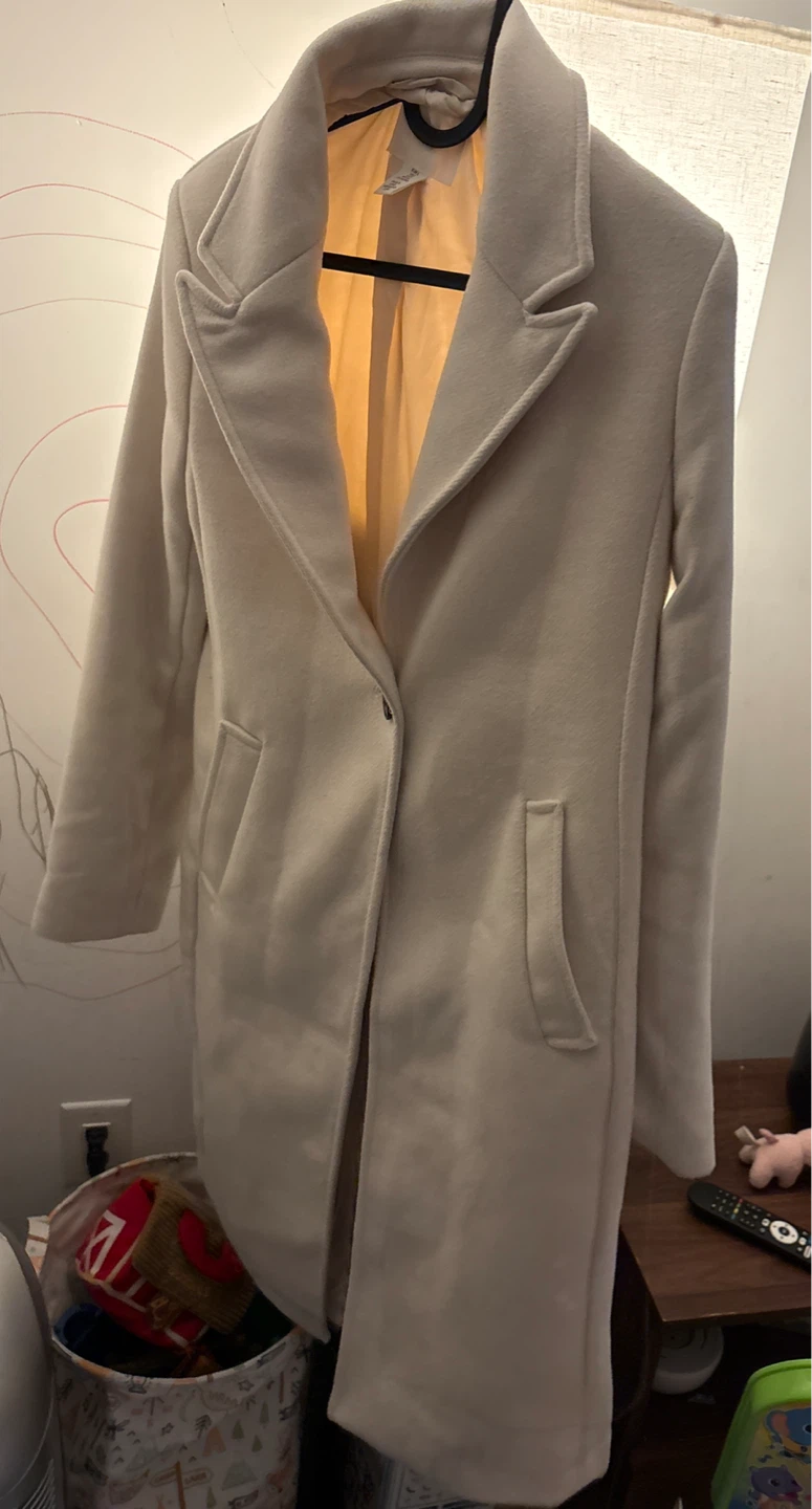 Cream coloured wool blend coat