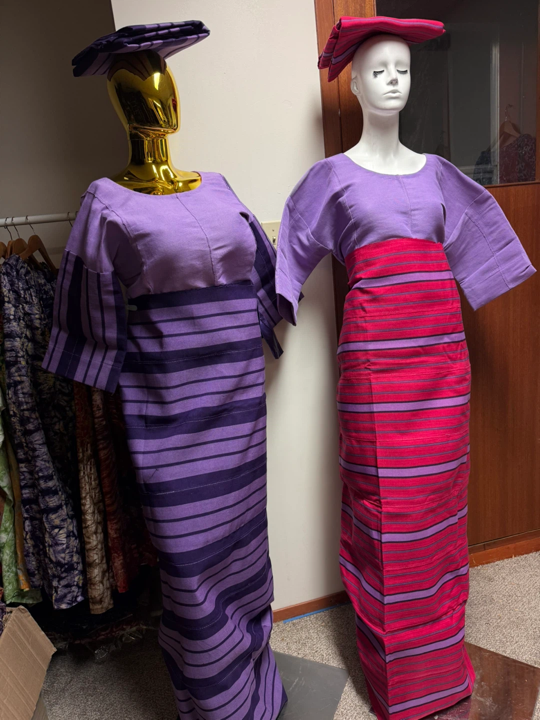 Traditional Striped Women's Dress with Headwrap - photo 2