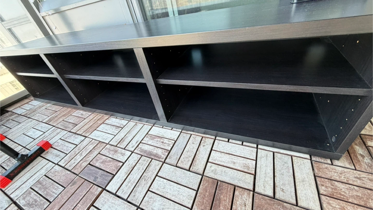 Black Entertainment Unit / Shelf - photo 3