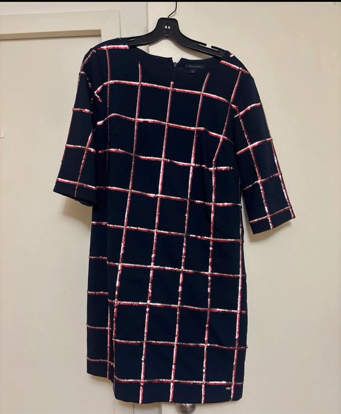 Tommy Hilfiger Plaid Sequin Dress 10