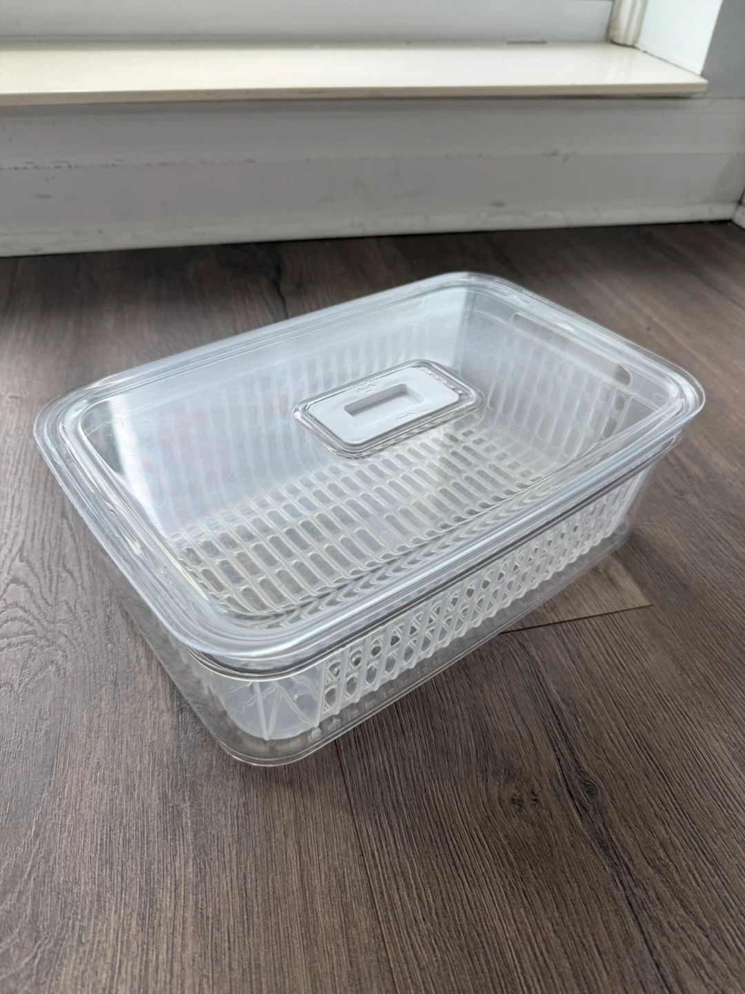 Clear Food Storage Container with Colander Insert