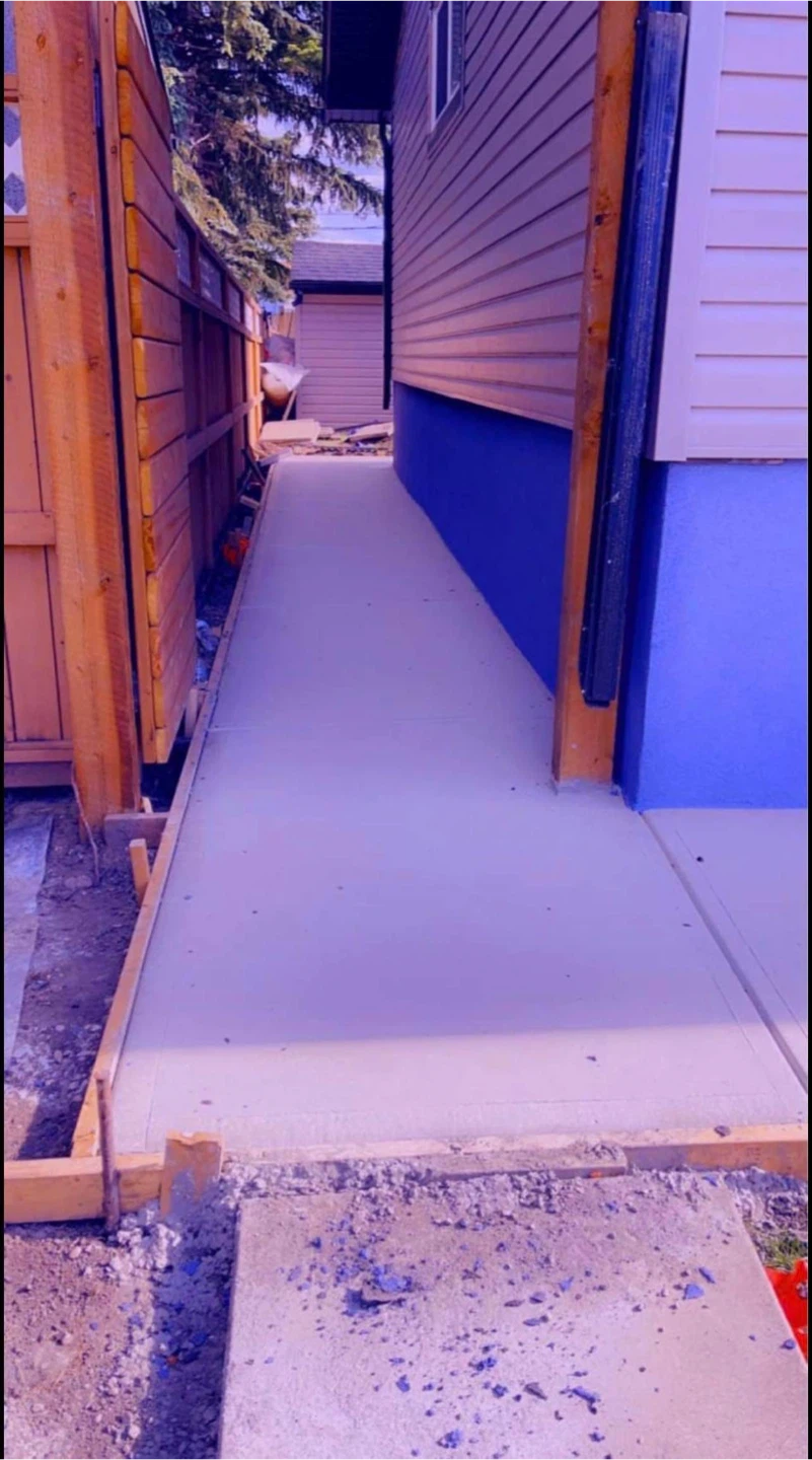 Freshly Poured Concrete Sidewalk and Pad - photo 2