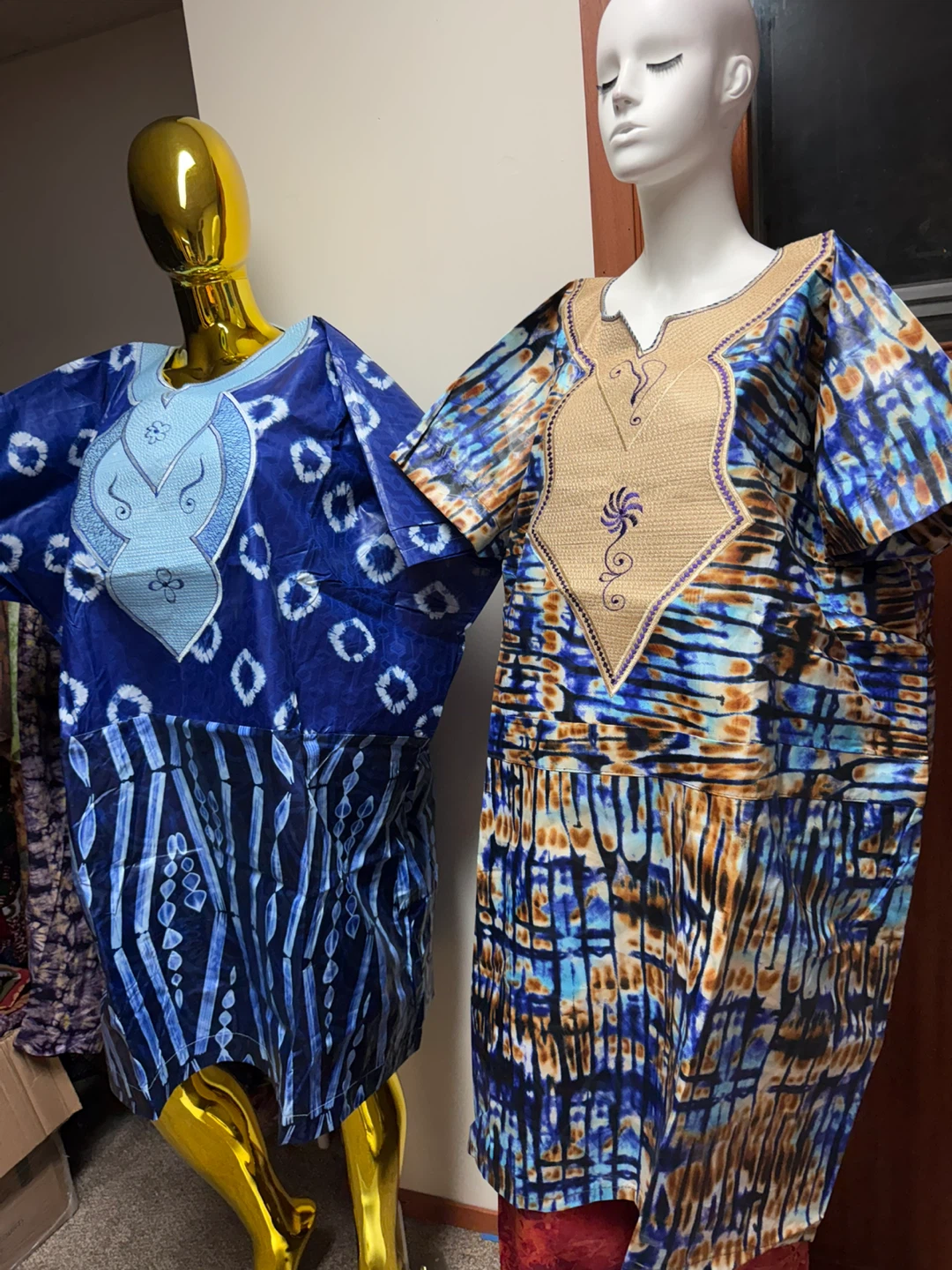 SHORT Vibrant African Print Kaftan Dresses - Set of 4 - photo 4
