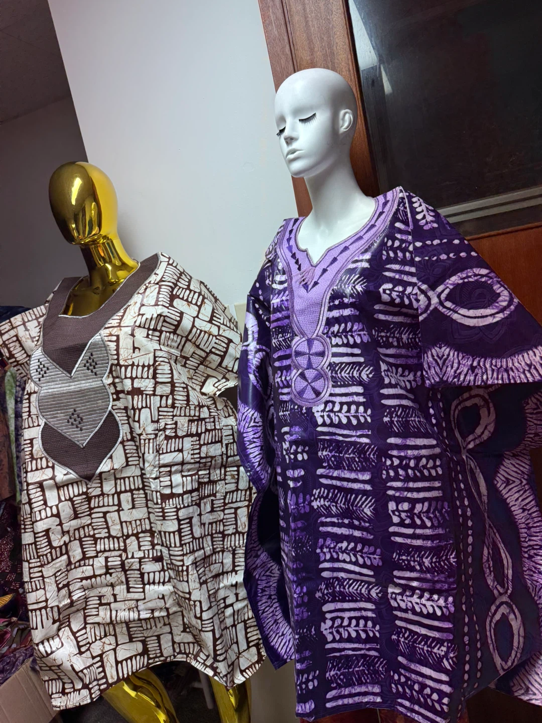 SHORT Vibrant African Print Kaftan Dresses - Set of 4