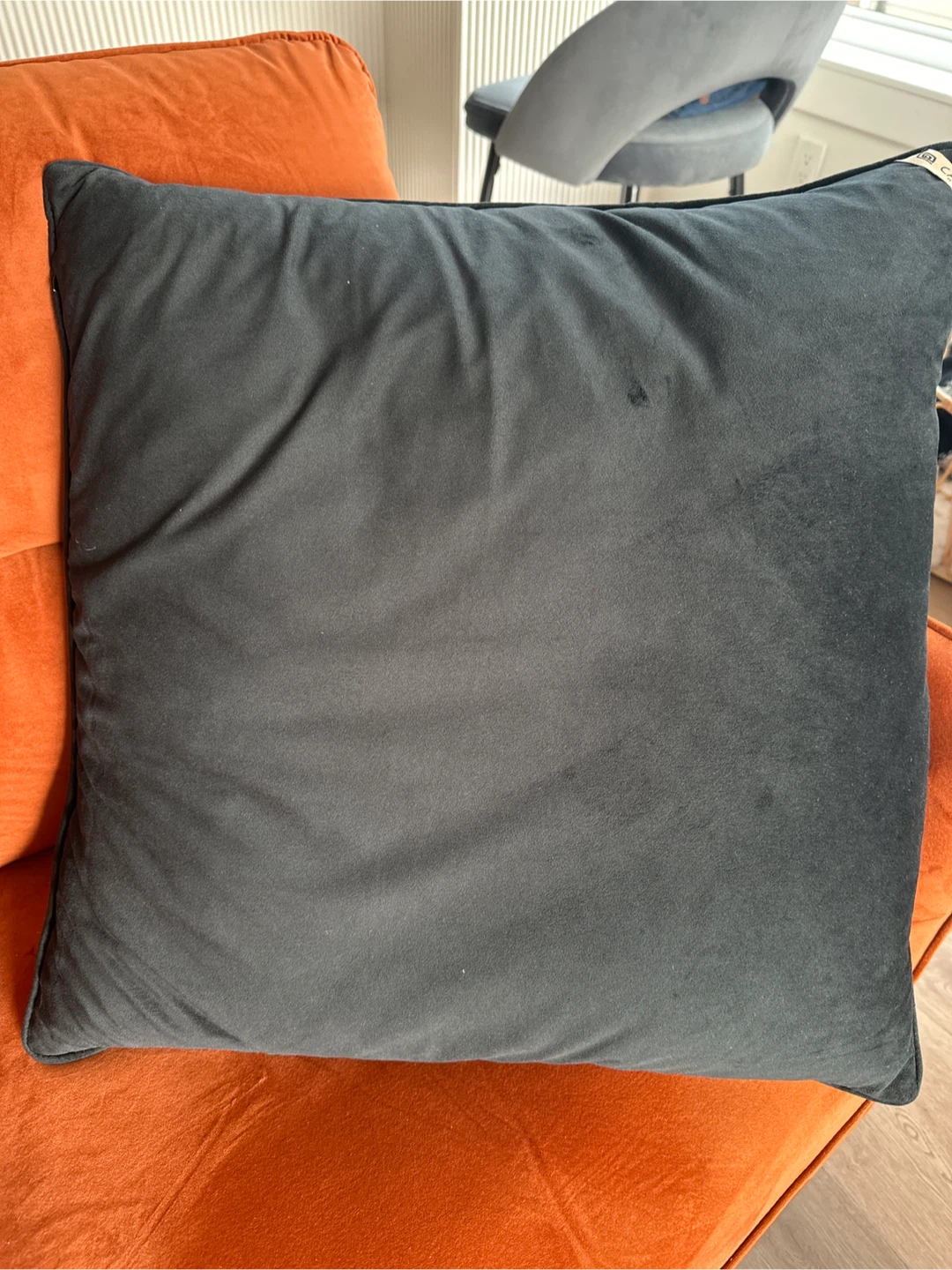 2 Black Velvet Throw Pillows