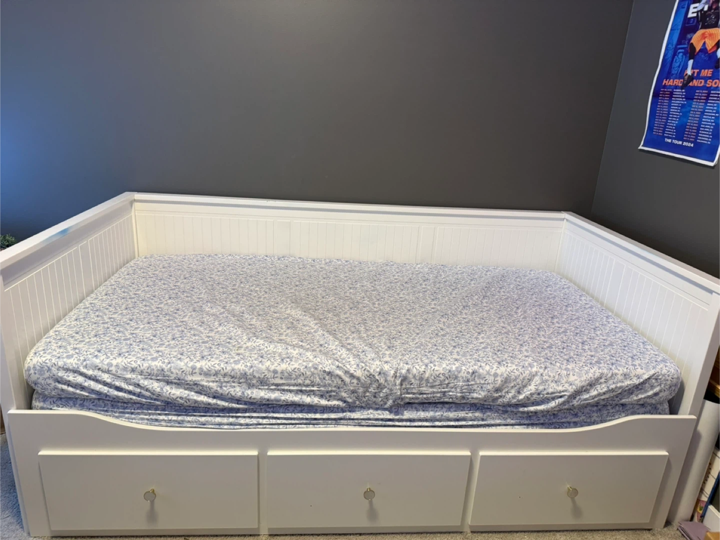 IKEA HEMNES Daybed Frame with 3 Drawers - White (Twin)