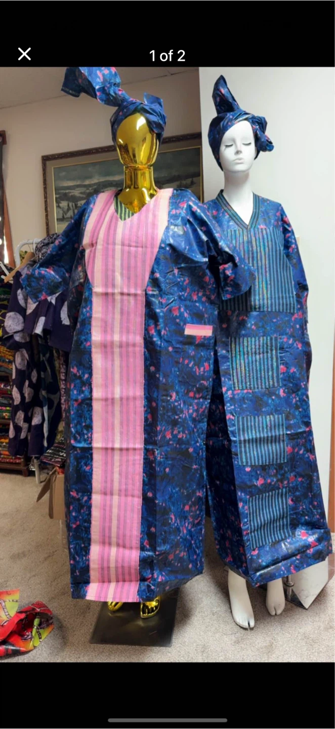 African Print Kaftan Dresses with Headwraps - photo 3