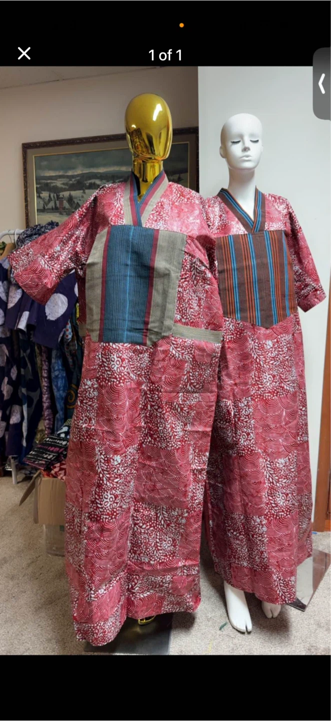 African Print Kaftan Dresses with Headwraps