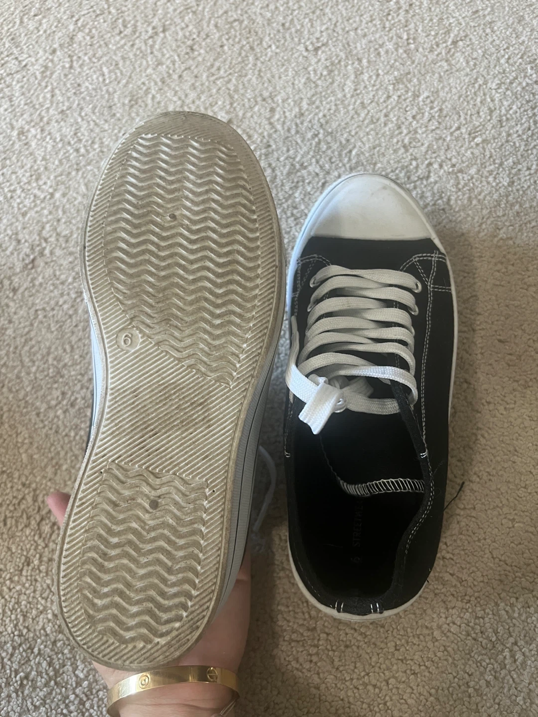 Black Canvas Sneakers - Size 6 - photo 2