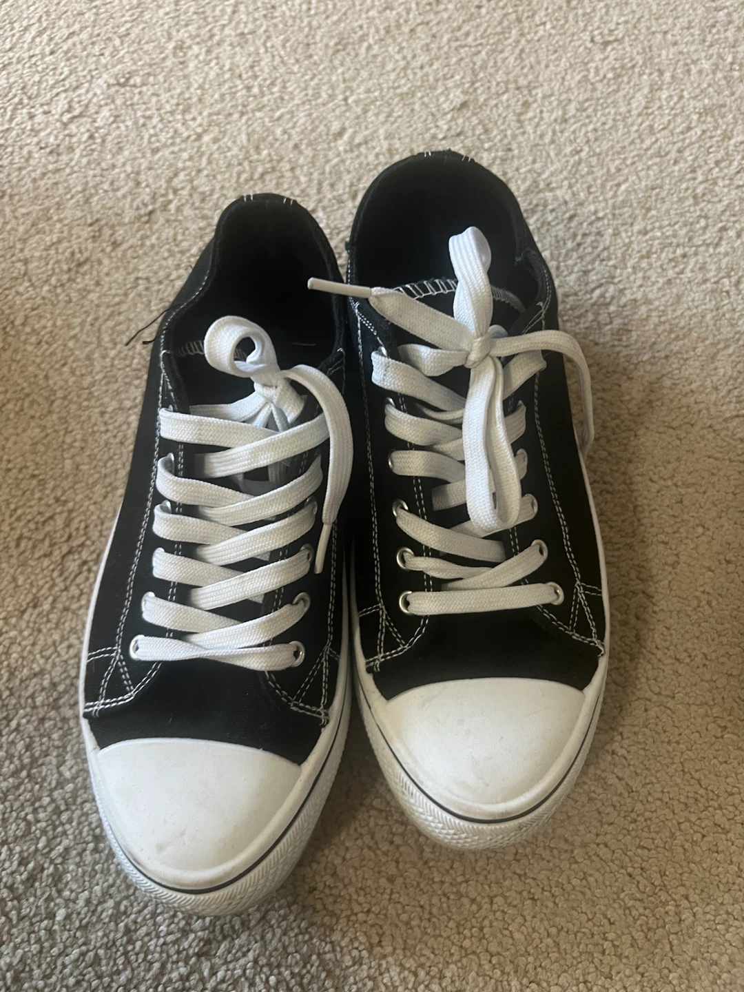 Black Canvas Sneakers - Size 6