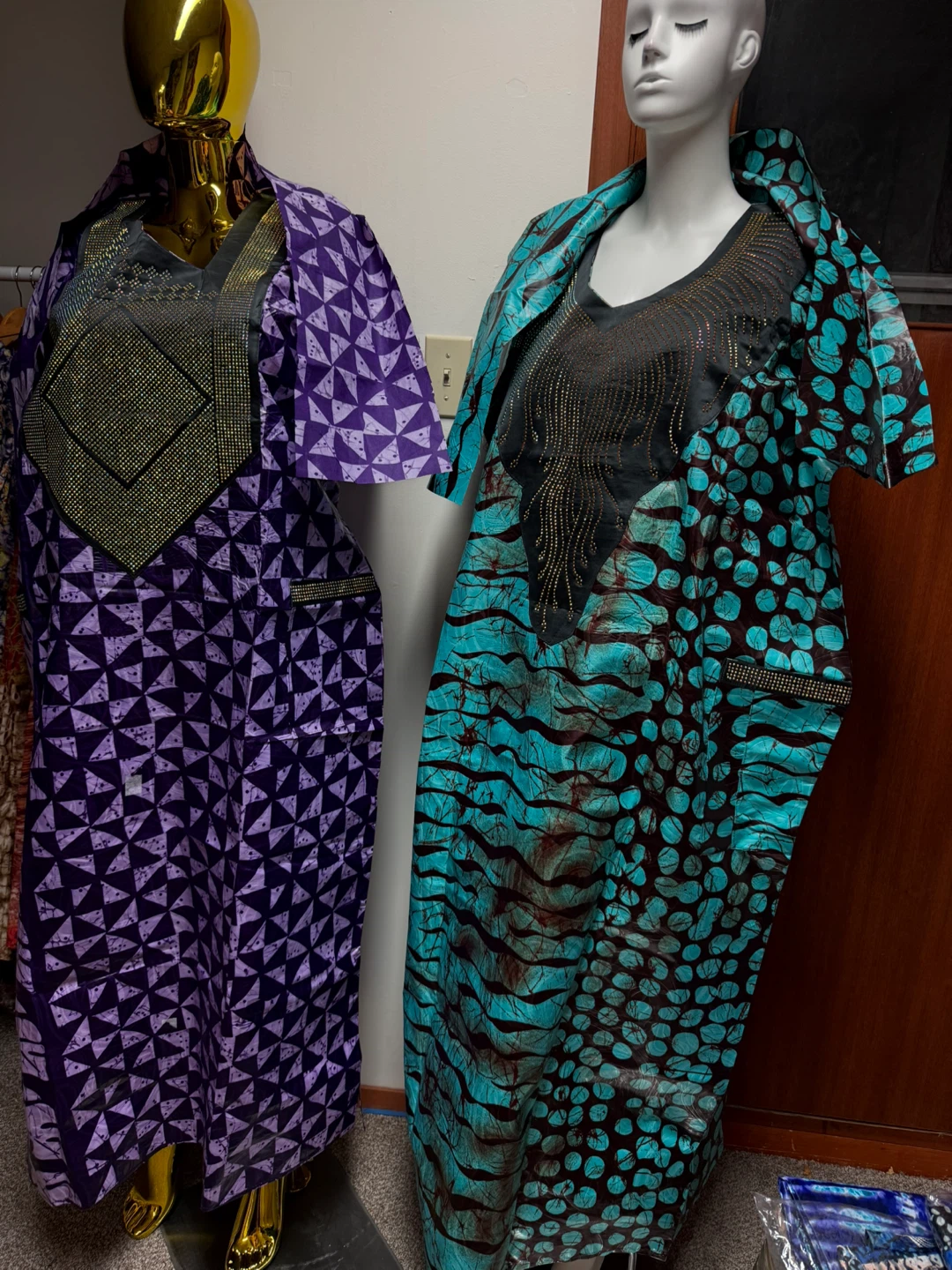 African Print Kaftan Dresses with Sequins - photo 3