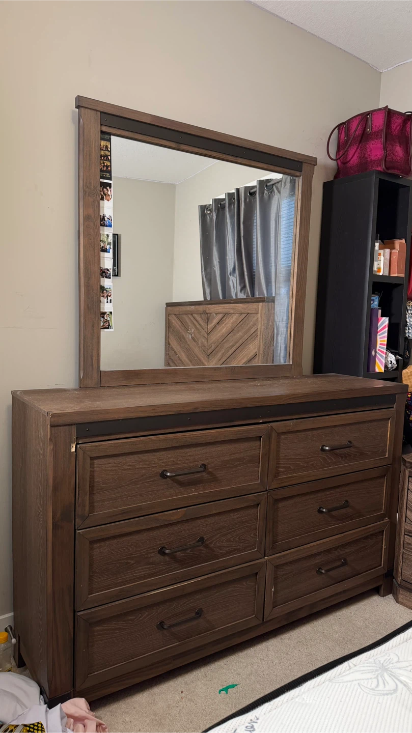 Wooden Dresser with Mirror - photo 2