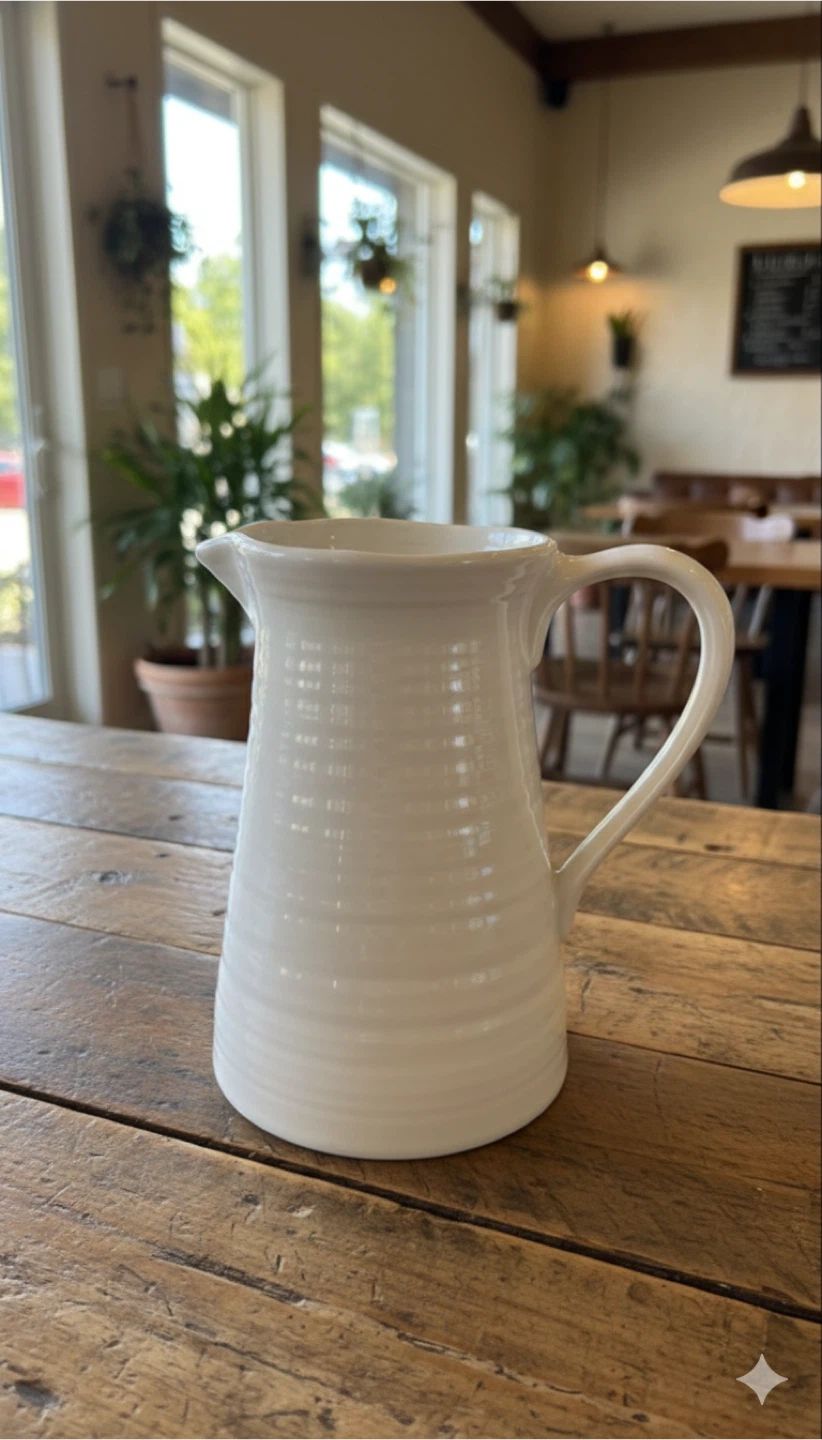 White Ceramic Pitcher