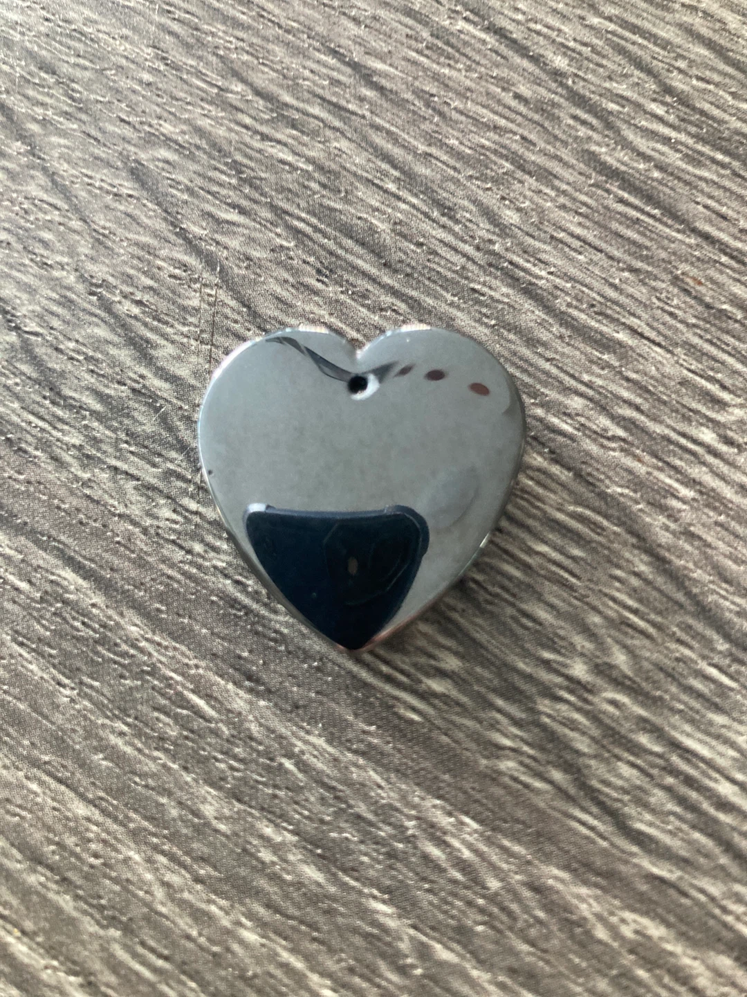 Heart Pendant Charm Hematite