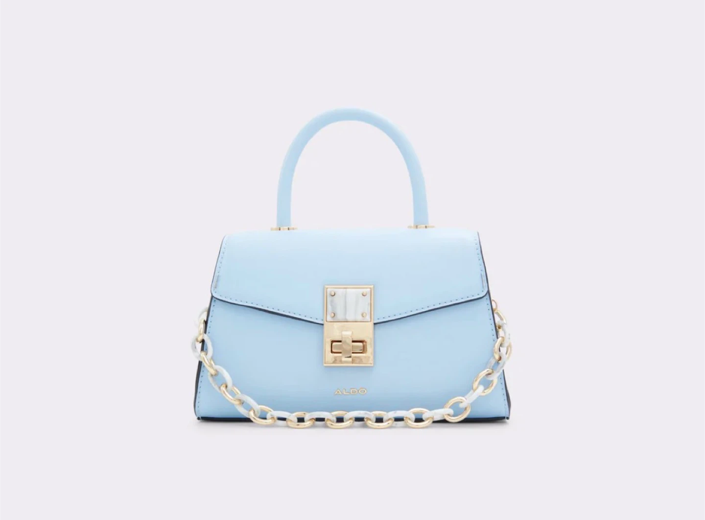 ALDO Light Blue Top Handle Purse with Chain Strap - photo 4