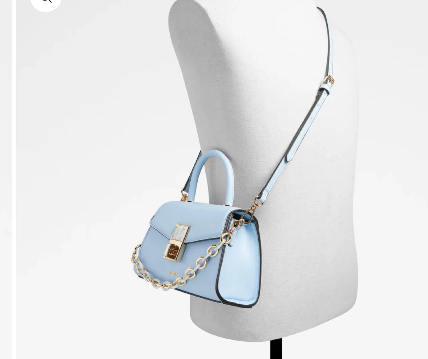ALDO Light Blue Top Handle Purse with Chain Strap - photo 3