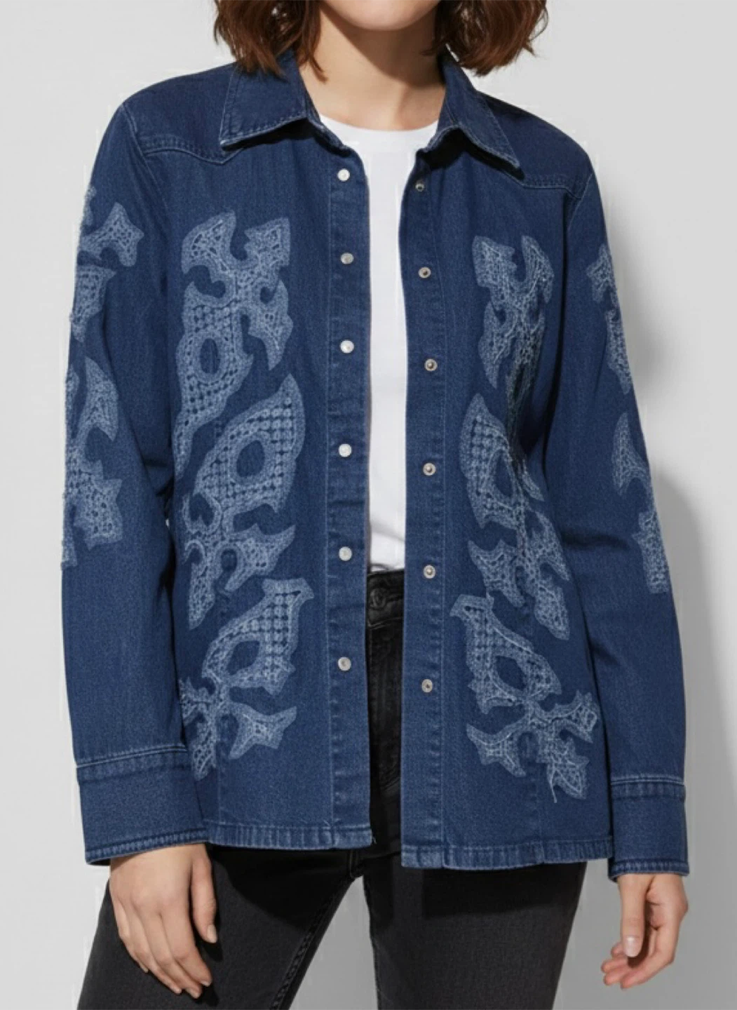 Blue Denim Embroidered Jacket/Shirt - photo 2