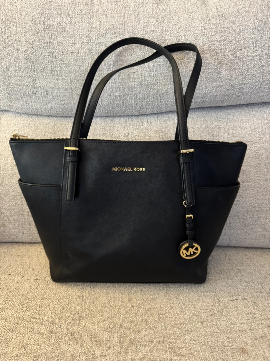 Michael Kors Black Leather Tote Bag