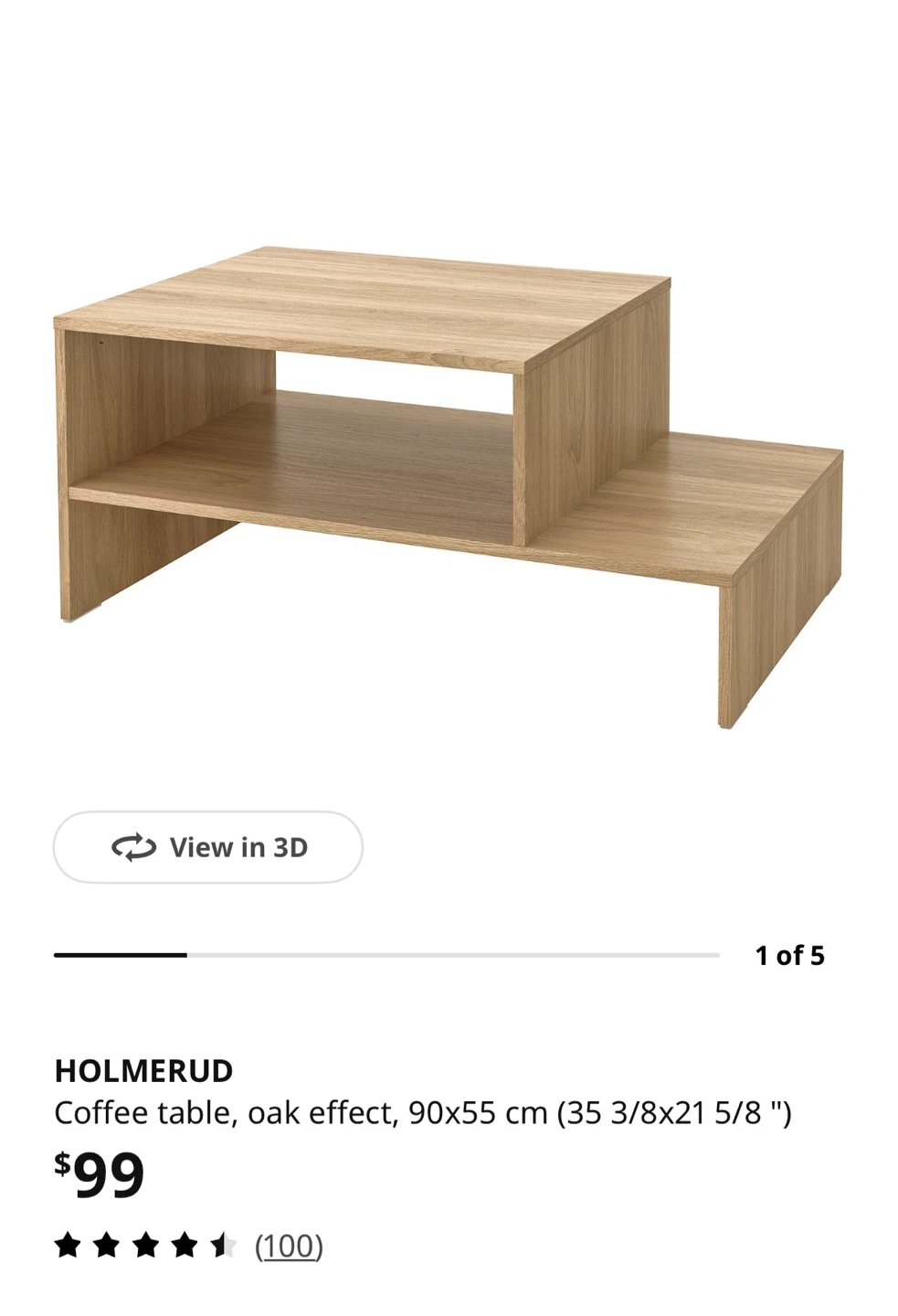 IKEA HOLMERUD Coffee Table, Oak Effect - photo 3