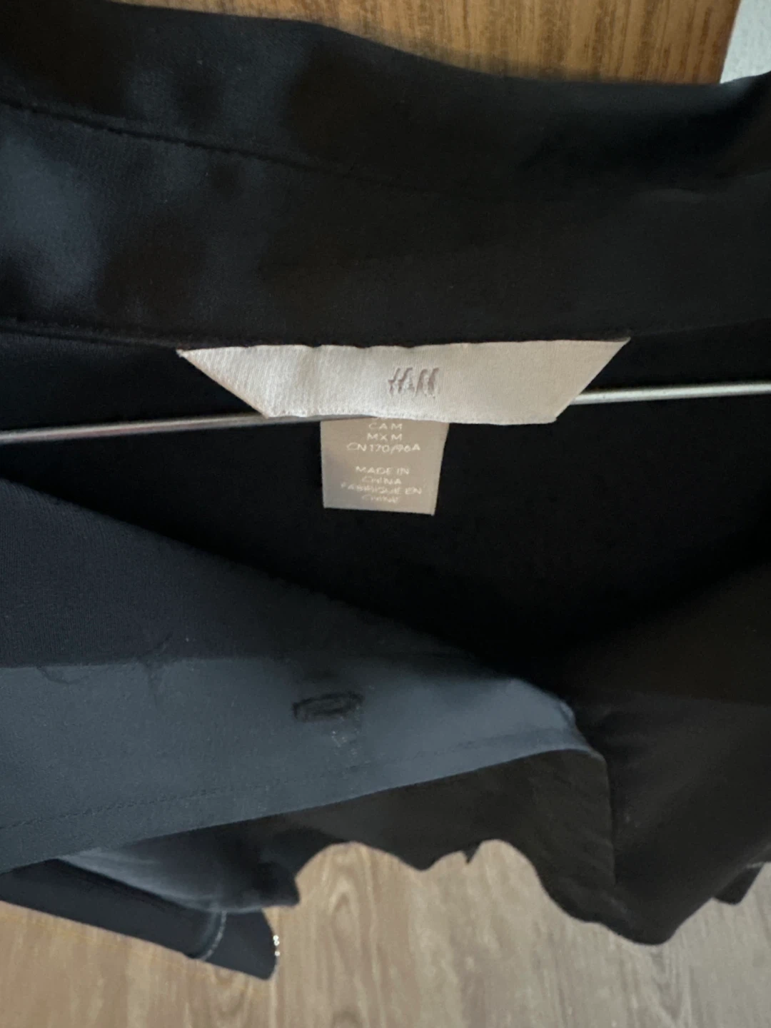 Favourite H&M Black Button-Up Shirt  Rhinestone Detail - Size M - photo 2