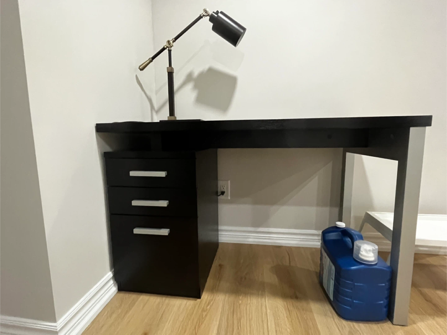 Black desk with three drawers - photo 2