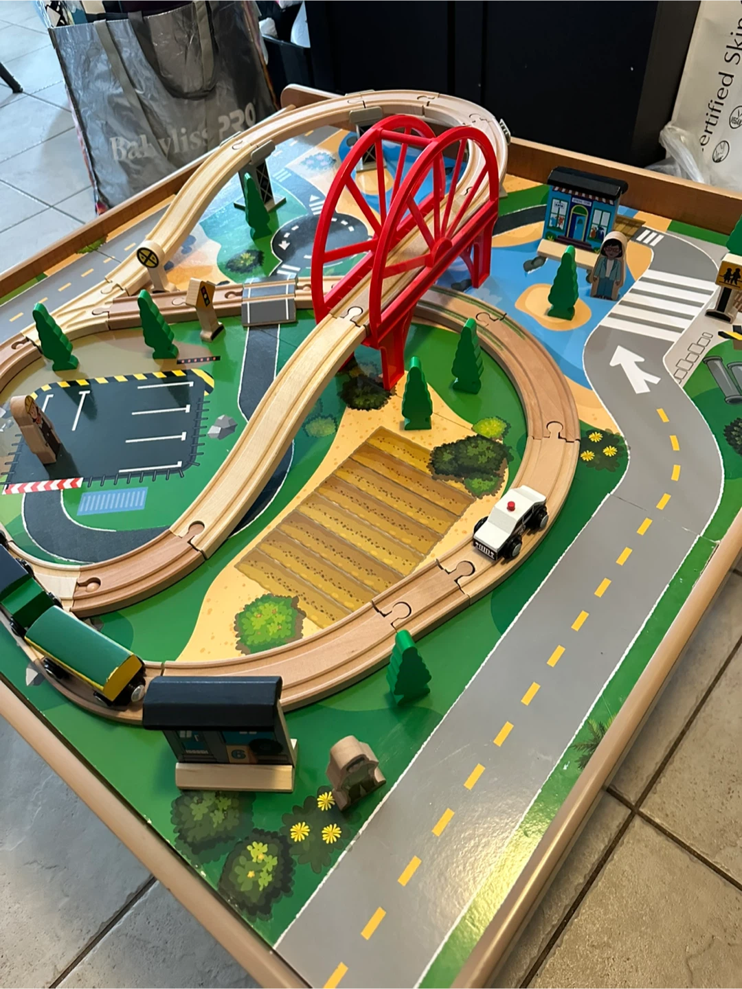 Wooden Train / Activity Table with Accessories - photo 3