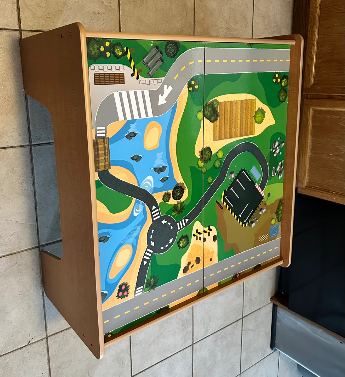 Wooden Train / Activity Table with Accessories