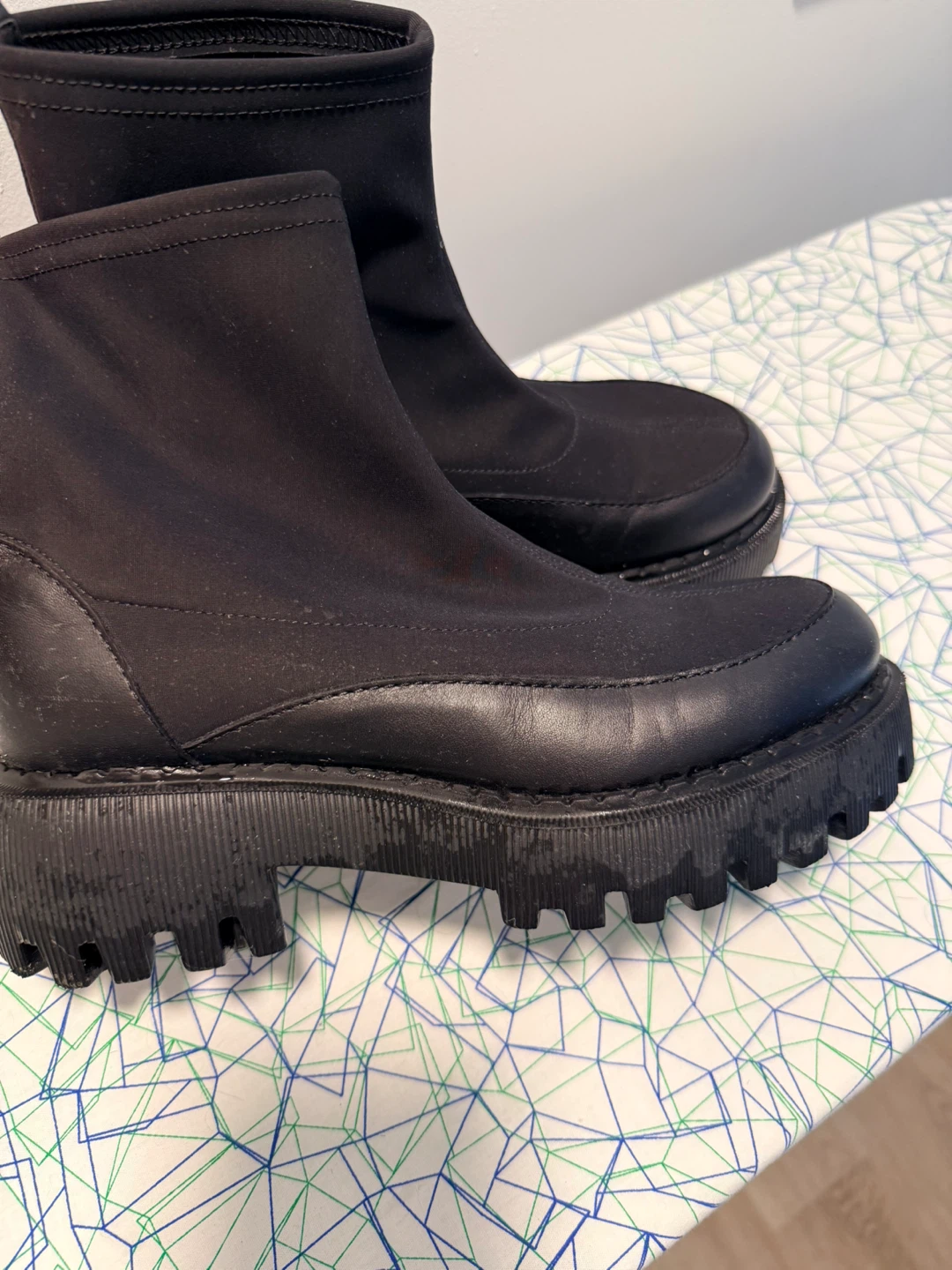 Black Sock Boots with Chunky Soles - photo 2