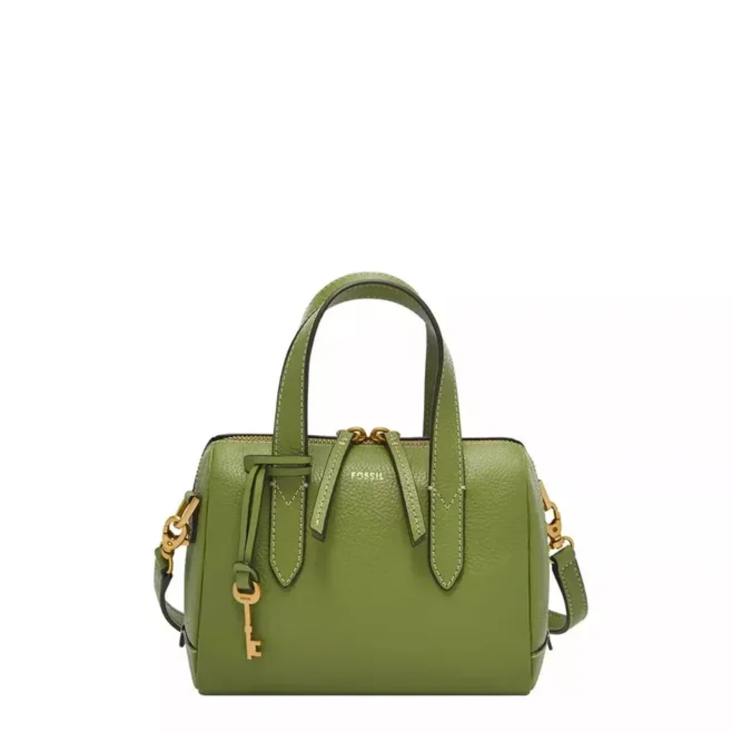 Original Fossil Leather Satchel Purse - Lime Green - photo 3