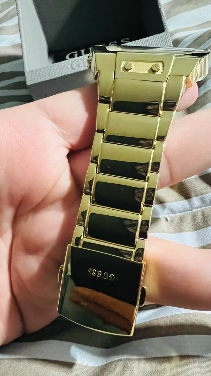 Gold Guess Watch with Black Face - photo 3