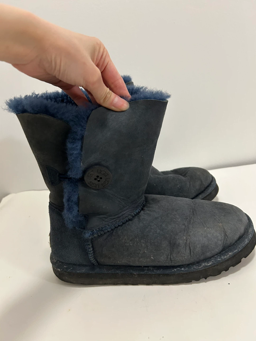 🥕 Used UGG Australia Bailey Button Boots Navy Blue Women’s - photo 2