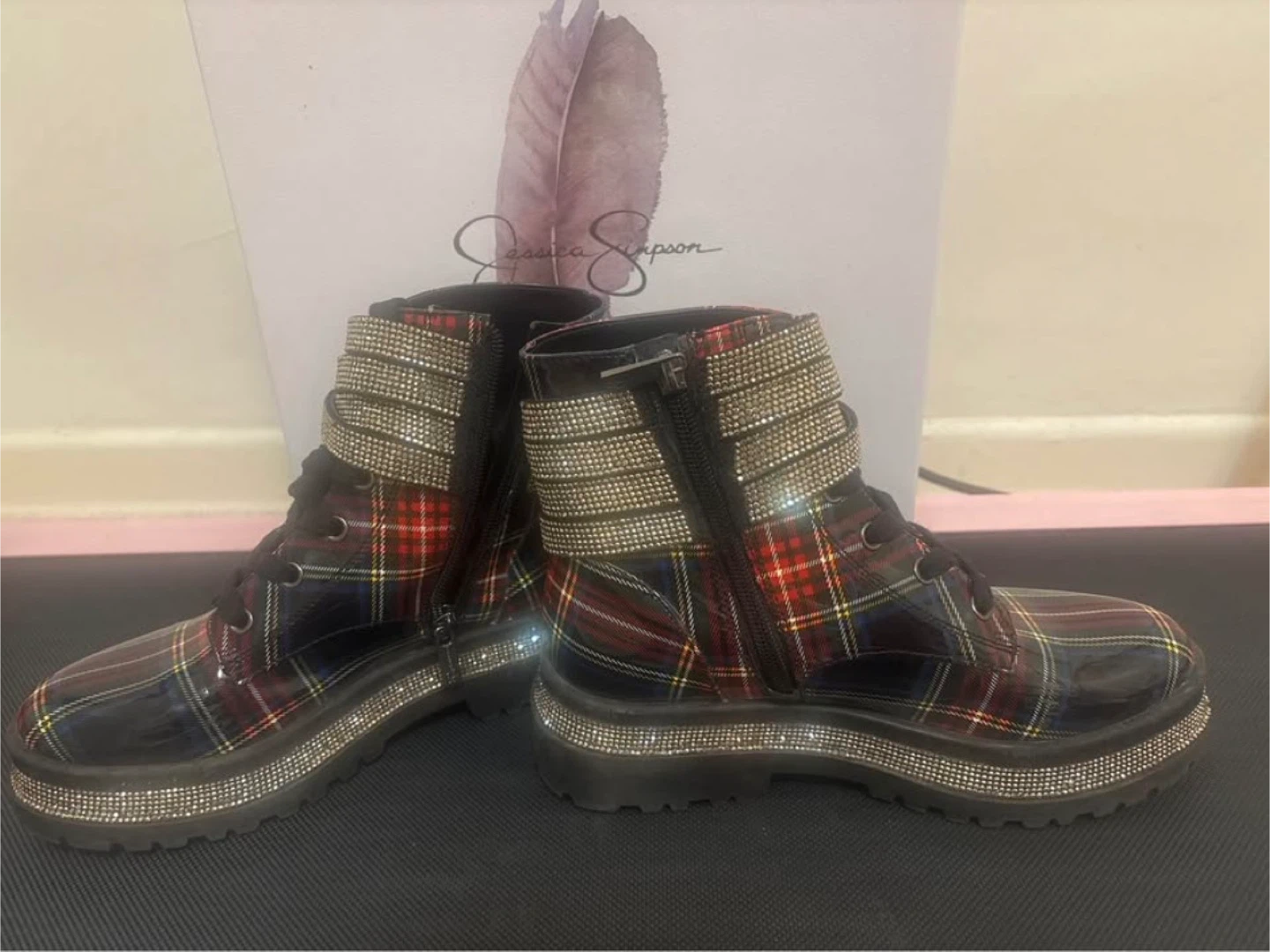 Jessica Simpson Plaid Rhinestone Boots - 6 - photo 2