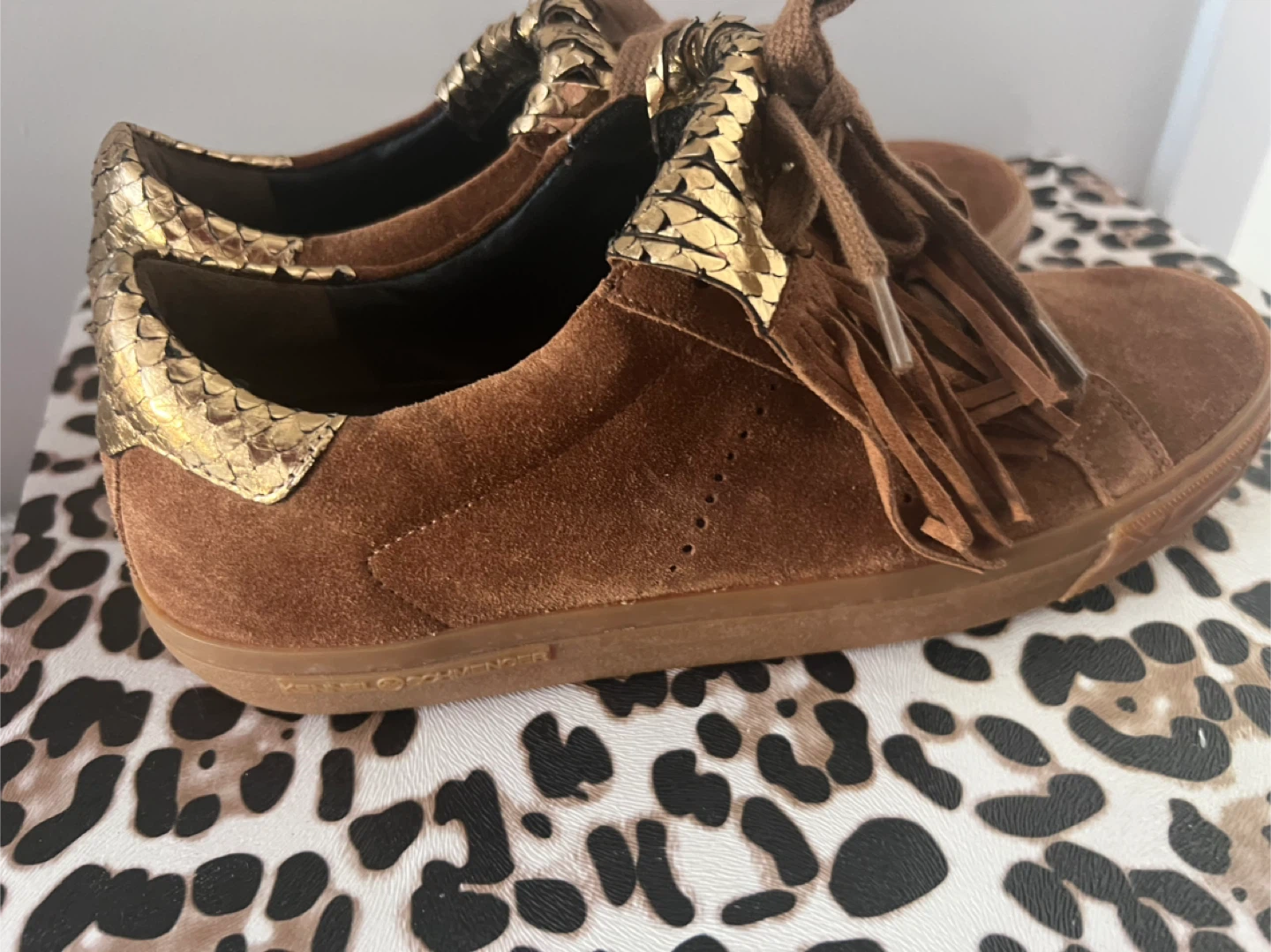 Brown/Gold Suede Shoes - photo 2
