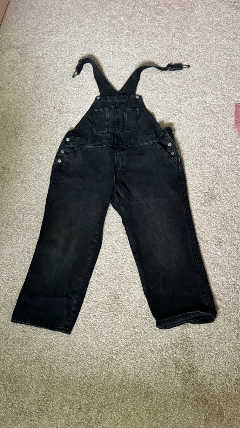 Black Denim Overalls (Size 14) - photo 2
