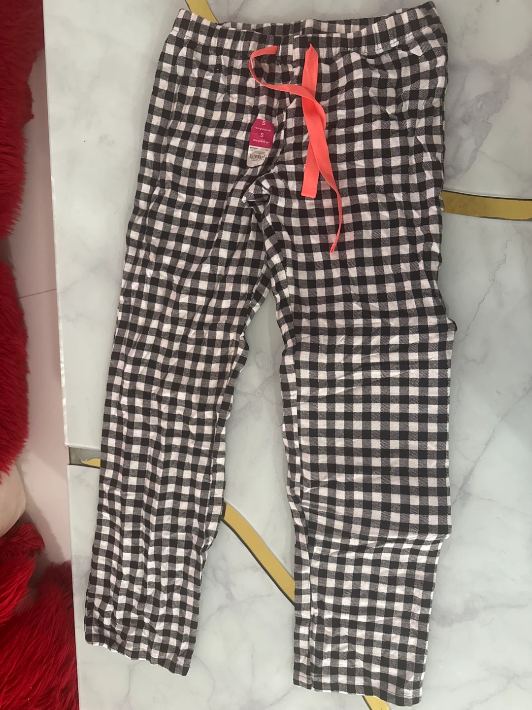 So by SO COMFY Sleepwear Pajama Pants Black White Gingham Size S