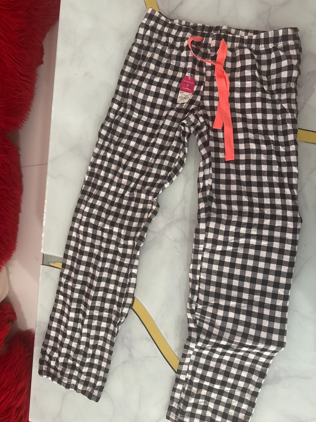 So by SO COMFY Sleepwear Pajama Pants Black White Gingham Size S - photo 4
