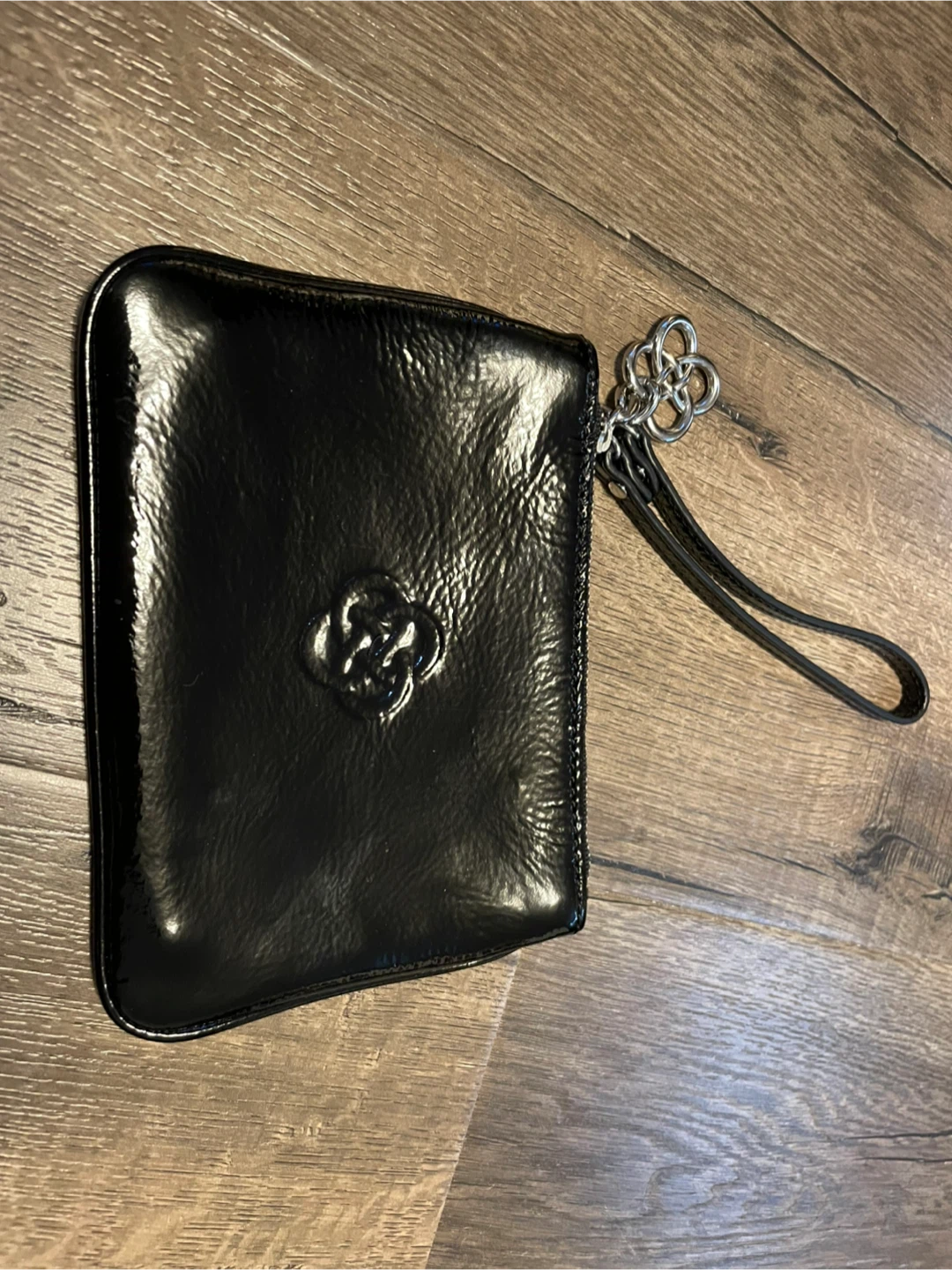 Stella & Dot Black Patent Leather Wristlet Clutch