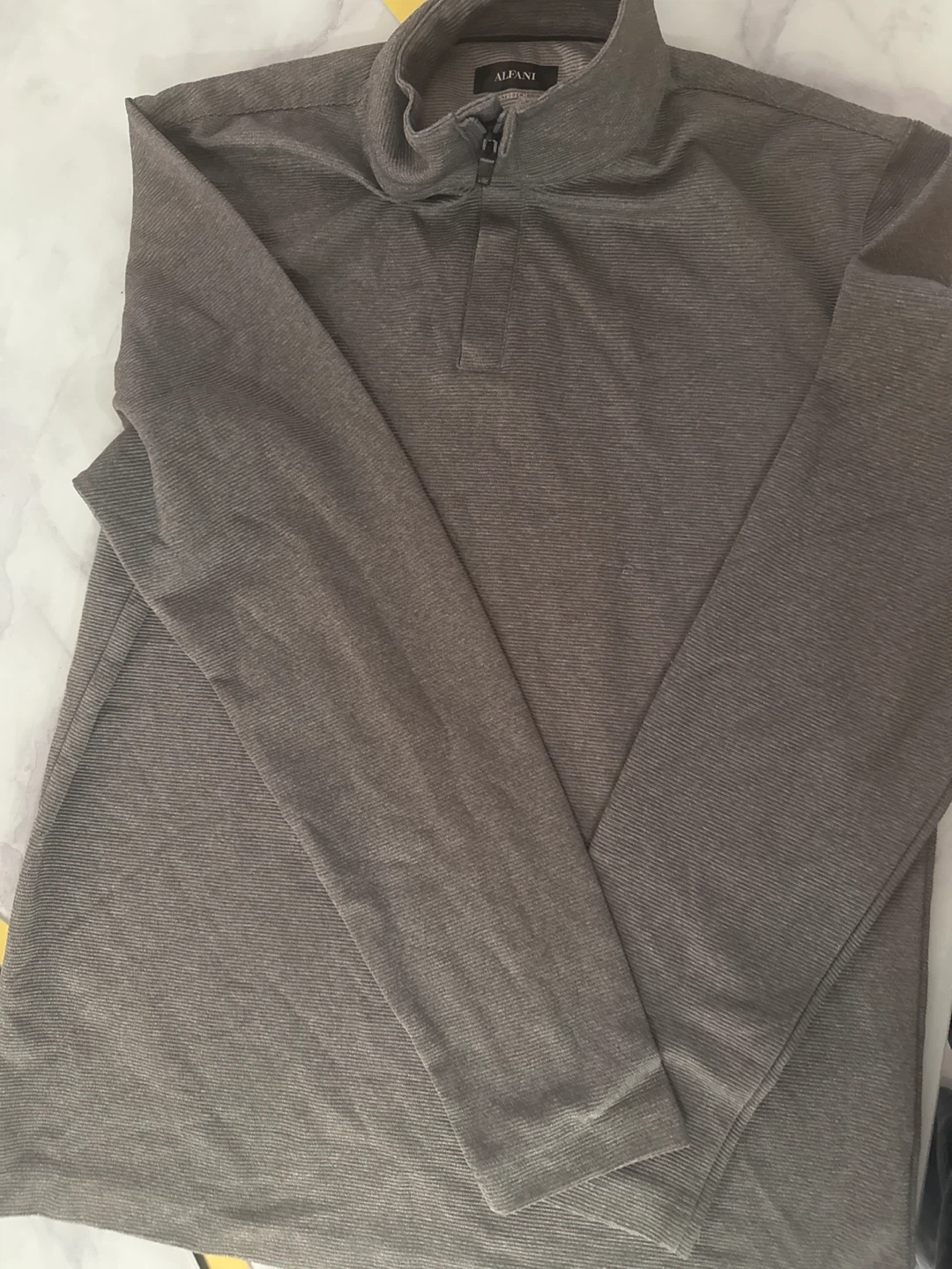 Alfani Men's Stretch Pullover Top - Gray, Size M - photo 4