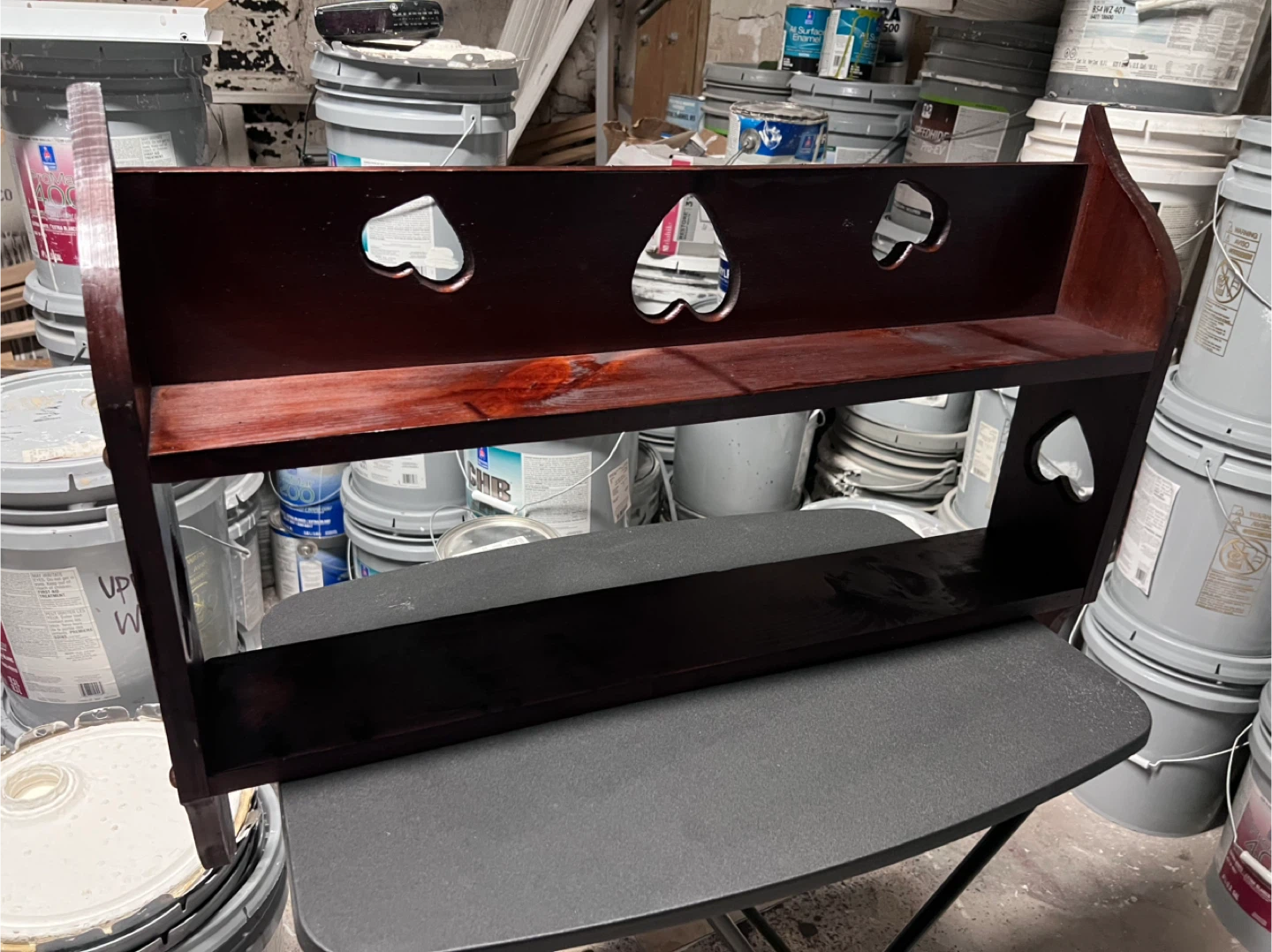 Wooden Wall Shelf with Heart Cutouts $70all - photo 4