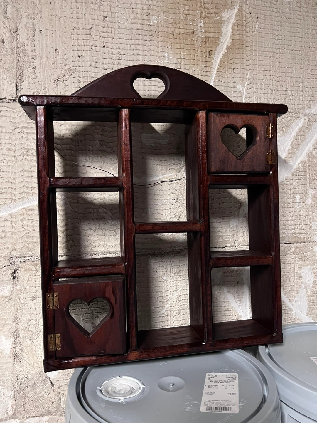 Wooden Wall Shelf with Heart Cutouts $70all