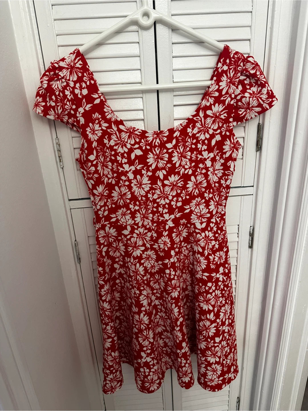 Red Floral Print Mini Dress